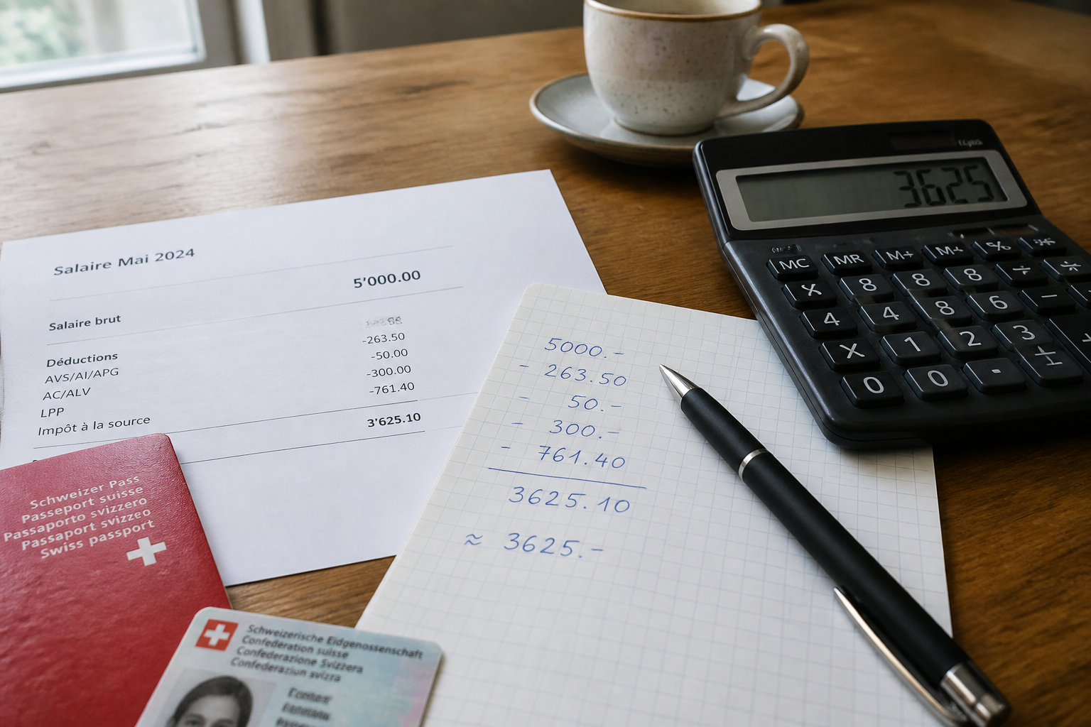 Salaire brut en net en Suisse : le calcul simple et rapide